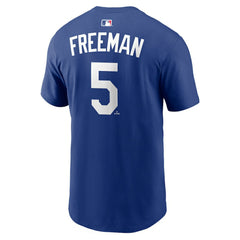 Royal Freddie Freeman Los Angeles Dodgers Nike Home Name & Number T-Shirt