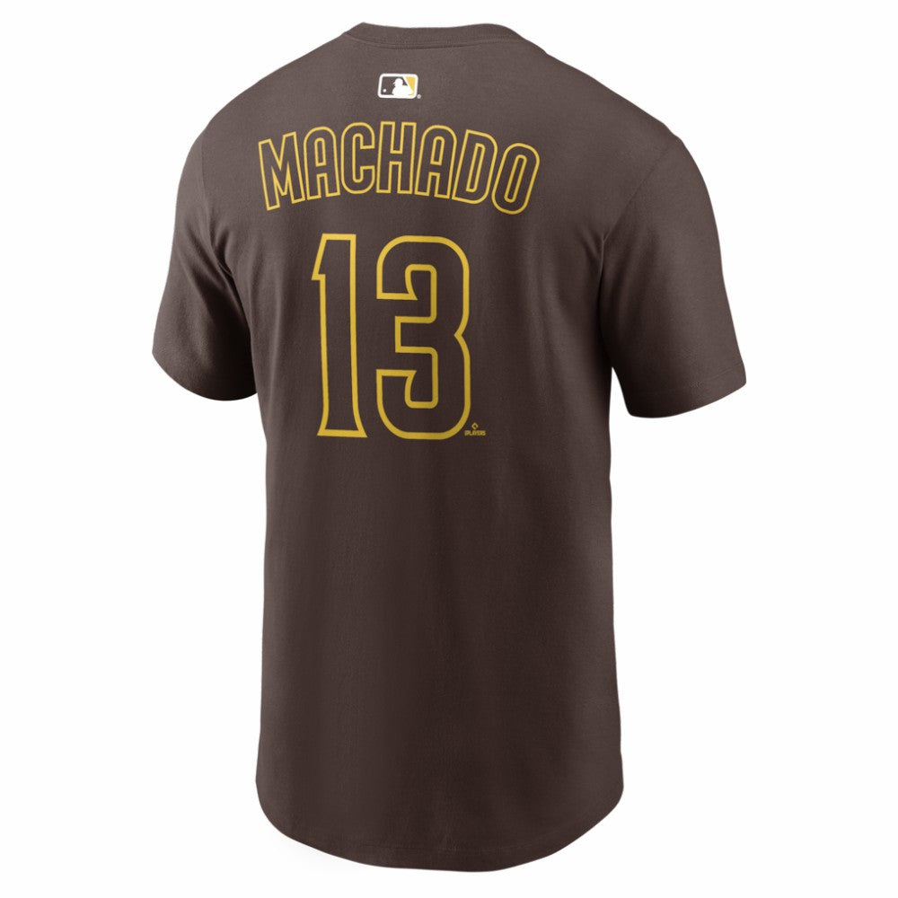 Brown Manny Machado San Diego Padres Nike  Name & Number T-Shirt