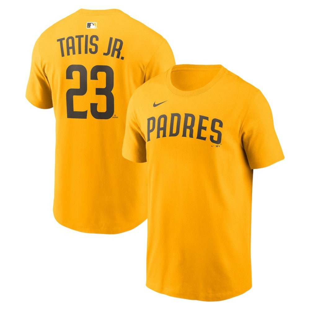 Gold Fernando Tatis Jr. San Diego Padres Nike Name & Number T-Shirt