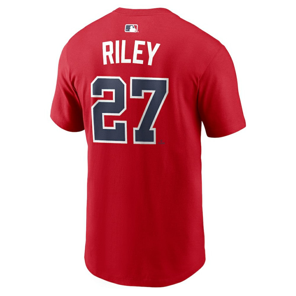 Red Austin Riley Atlanta Braves Nike Home Name & Number T-Shirt
