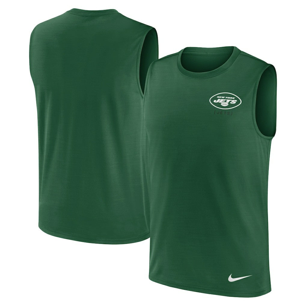 Large Logo Lightweight Dri-FIT Muscle Tank Top - New York Jets Tops