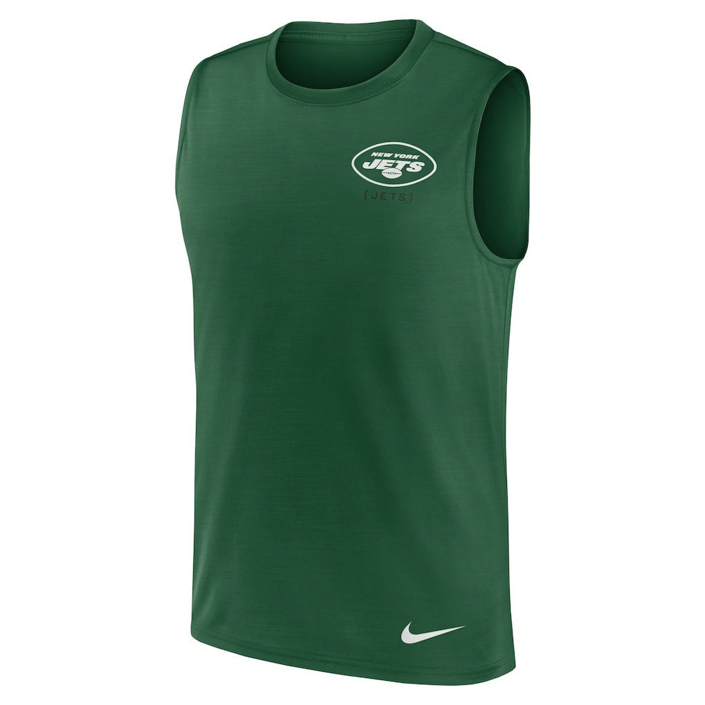 Large Logo Lightweight Dri-FIT Muscle Tank Top - New York Jets Tops