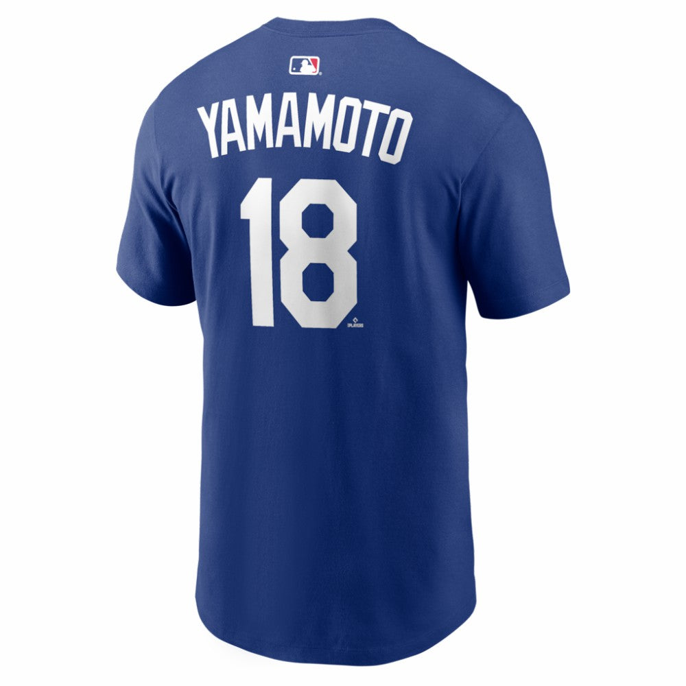 Royal Yoshinobu Yamamoto Los Angeles Dodgers Nike Home Name & Number T-Shirt