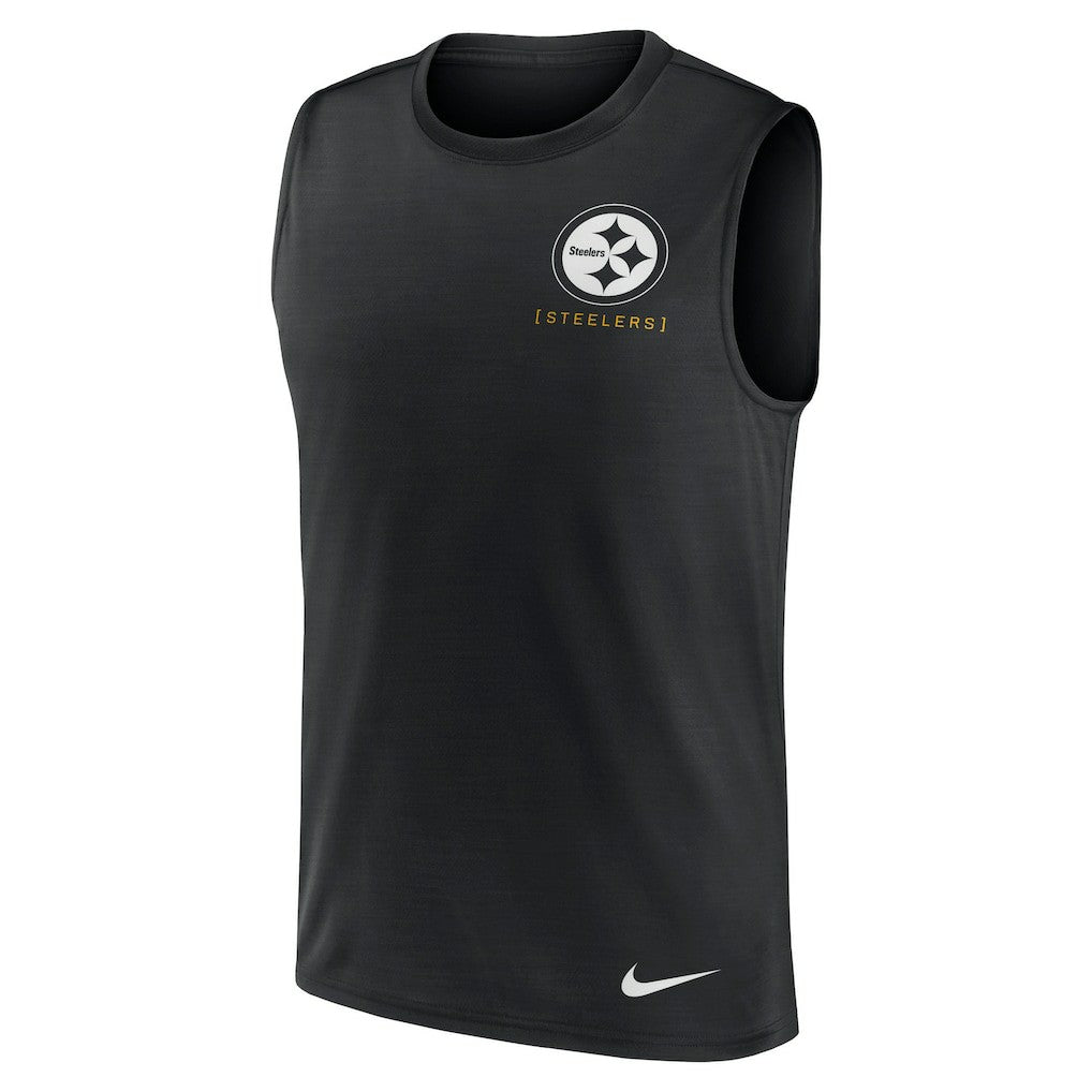 Large Logo Lightweight Dri-FIT Muscle Tank Top - Pittsburgh Steelers Tops