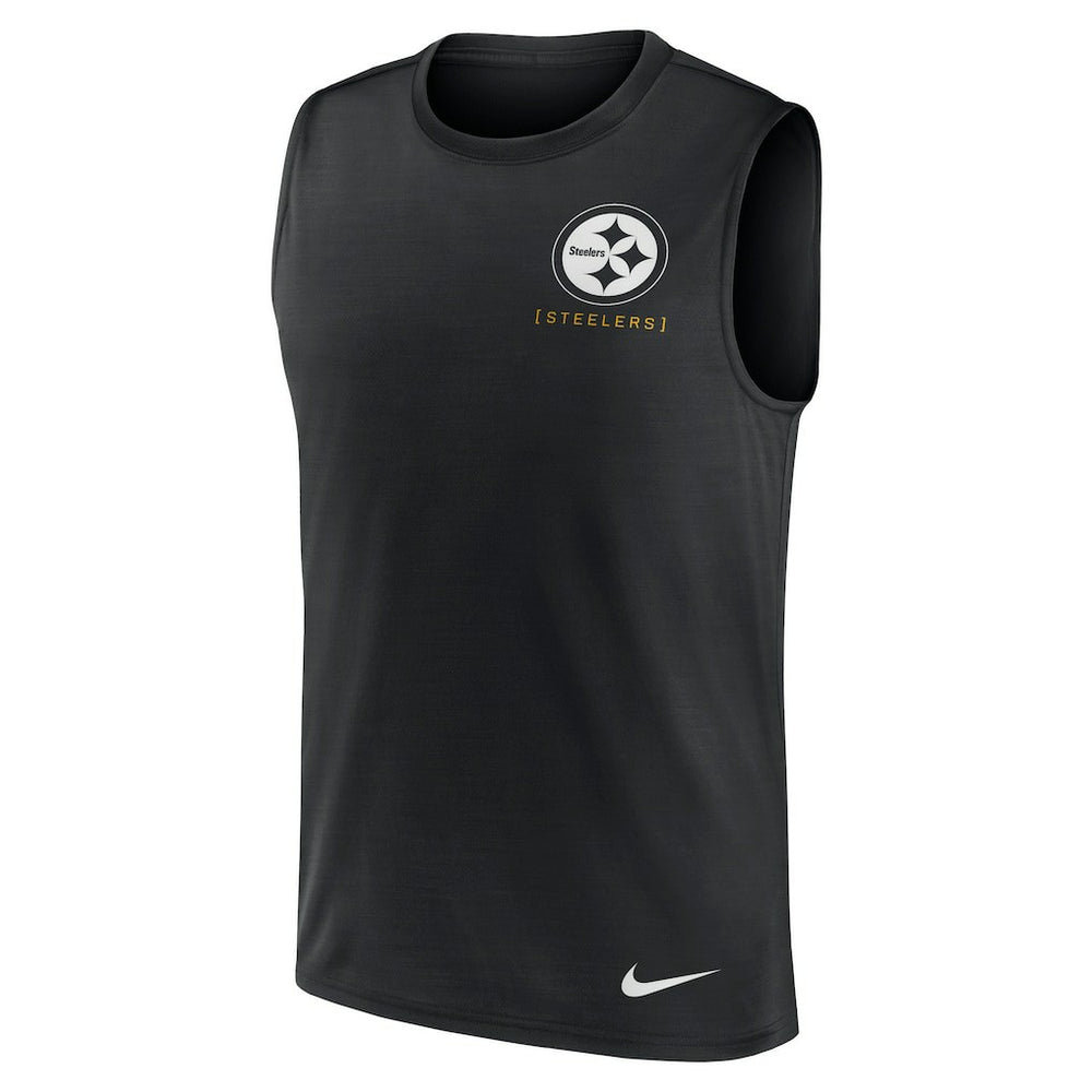 Large Logo Lightweight Dri-FIT Muscle Tank Top - Pittsburgh Steelers Tops