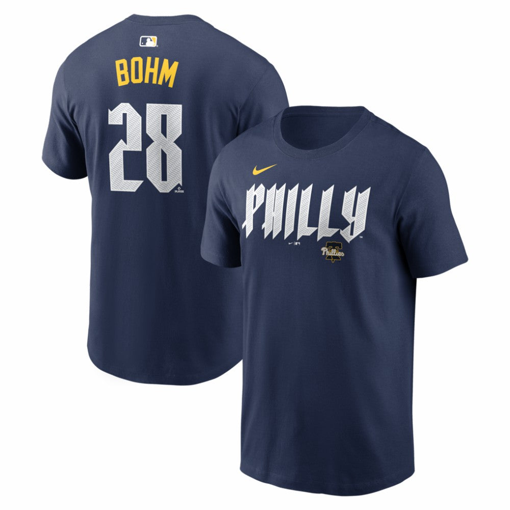 Navy Alec Bohm Philadelphia Phillies Nike City Connect Name & Number T-Shirt