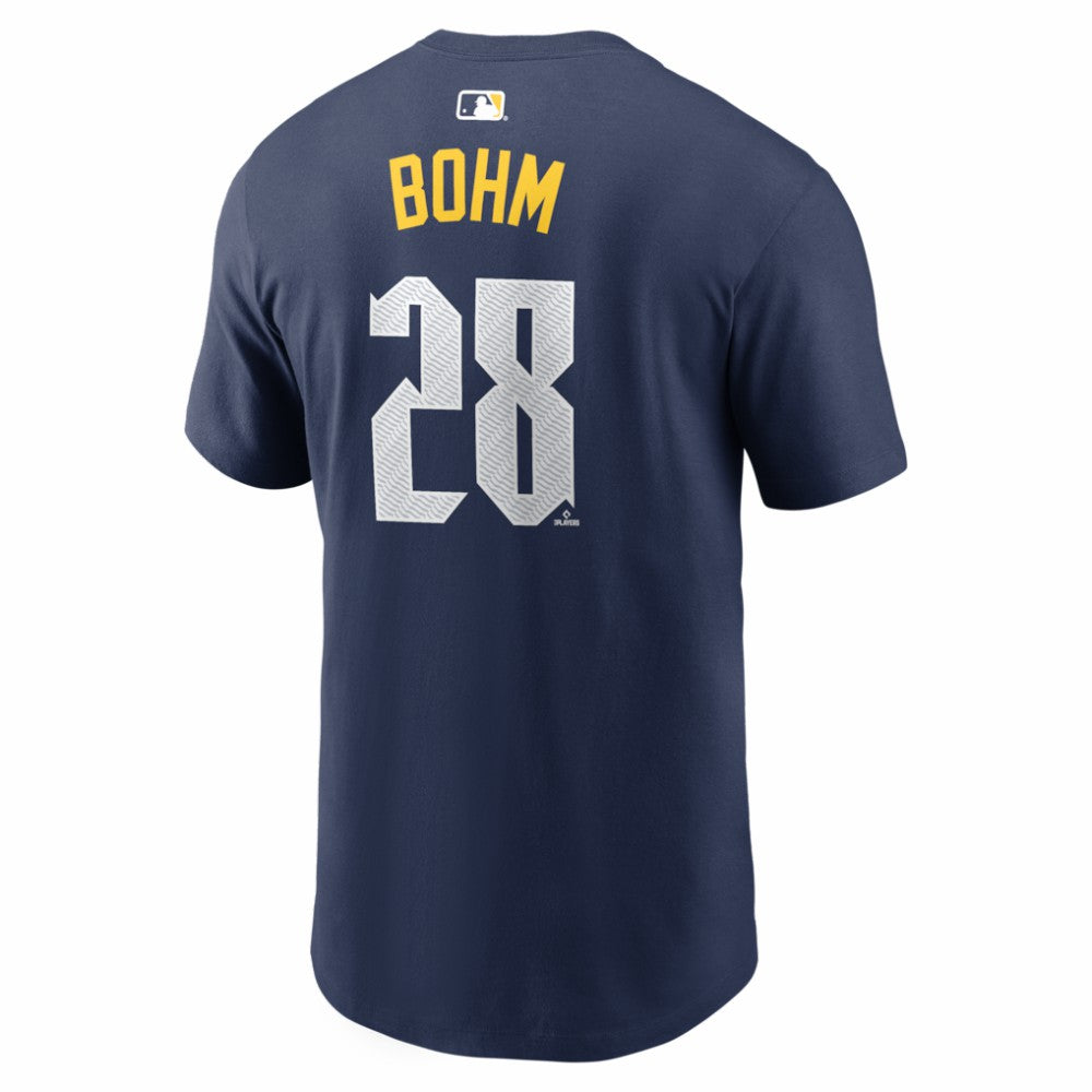 Navy Alec Bohm Philadelphia Phillies Nike City Connect Name & Number T-Shirt