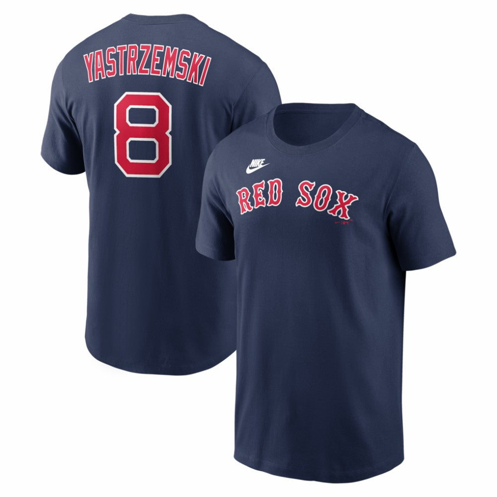 Navy Carl Yastrzemski Boston Red Sox Nike Cooperstown Collection Name & Number T-Shirt
