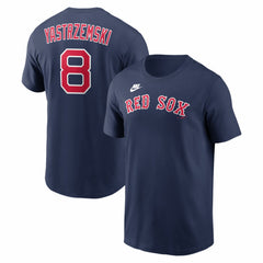 Navy Carl Yastrzemski Boston Red Sox Nike Cooperstown Collection Name & Number T-Shirt