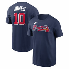 Navy Chipper Jones Atlanta Braves Nike Cooperstown Collection Name & Number T-Shirt