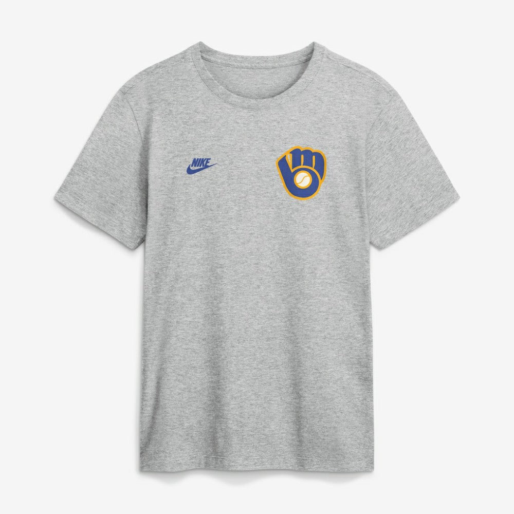 Heather Gray Milwaukee Brewers Nike Cooperstown 2-Hit T-Shirt