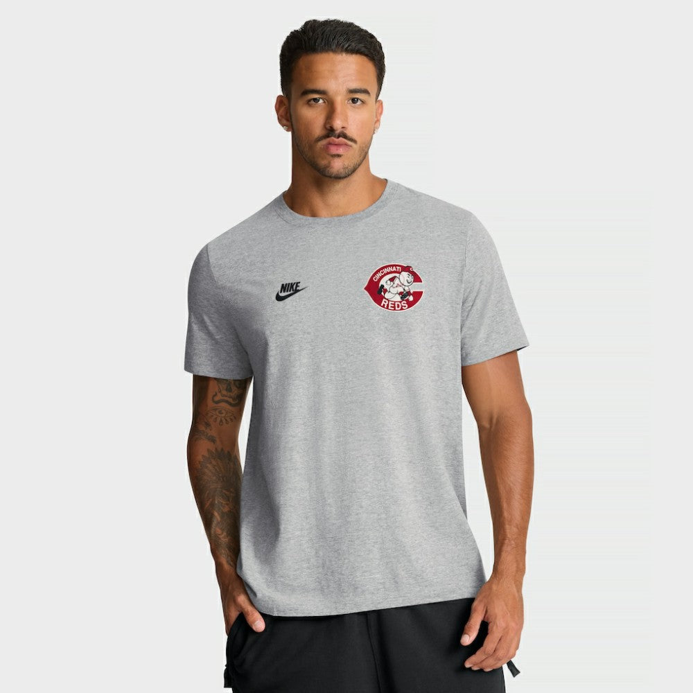 Heather Gray Cincinnati Reds Nike Cooperstown 2-Hit T-Shirt