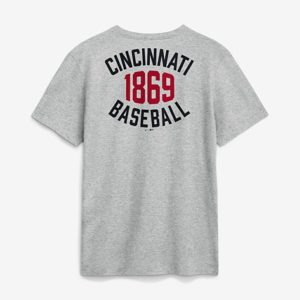 Heather Gray Cincinnati Reds Nike Cooperstown 2-Hit T-Shirt