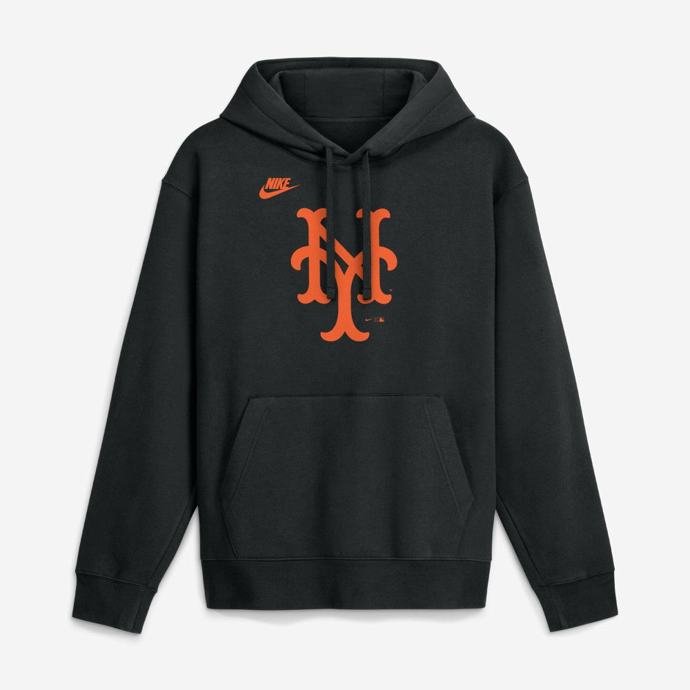 Black New York Mets Nike Cooperstown Collection Logo Club Hoodie