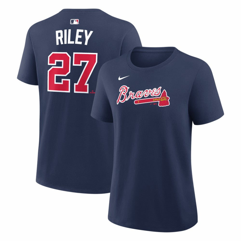 Navy Austin Riley Atlanta Braves Nike Women's Name & Number T-Shirt