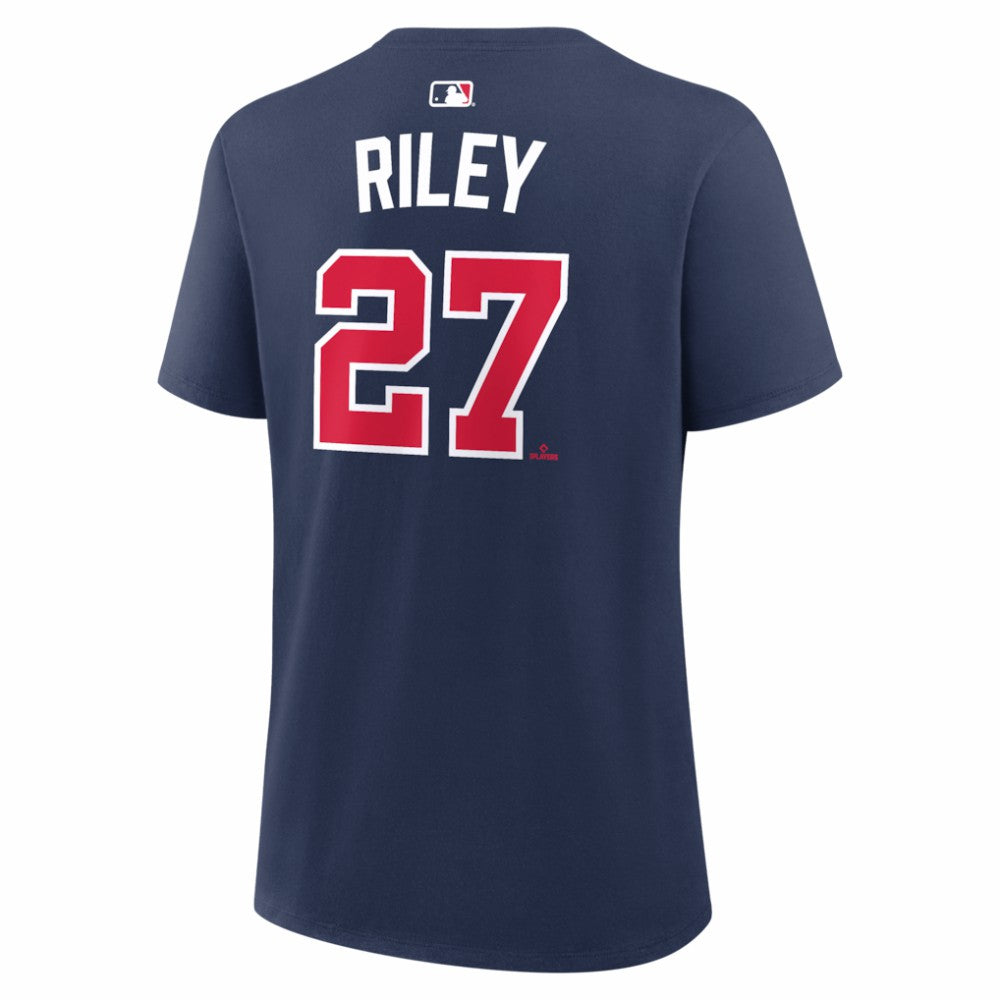 Navy Austin Riley Atlanta Braves Nike Women's Name & Number T-Shirt
