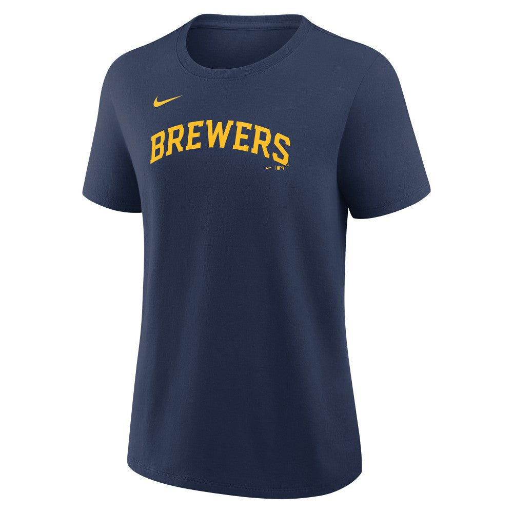 Navy Christian Yelich Milwaukee Brewers Nike Women's Name & Number T-Shirt