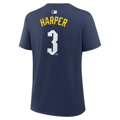Navy Bryce Harper Philadelphia Phillies Nike Women's City Connect Name & Number T-Shirt