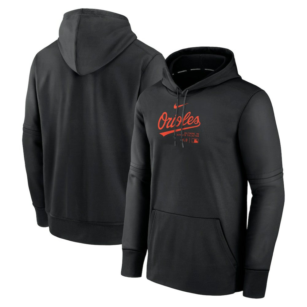 Black Baltimore Orioles Nike Authentic Collection Practice Performance Pullover Hoodie