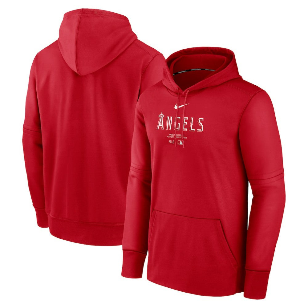 Red Los Angeles Angels Nike Authentic Collection Practice Performance Pullover Hoodie