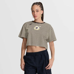 Brown/Cream San Diego Padres Nike Women's Cooperstown Collection Striped Cropped T-Shirt