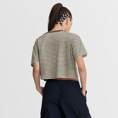 Brown/Cream San Diego Padres Nike Women's Cooperstown Collection Striped Cropped T-Shirt