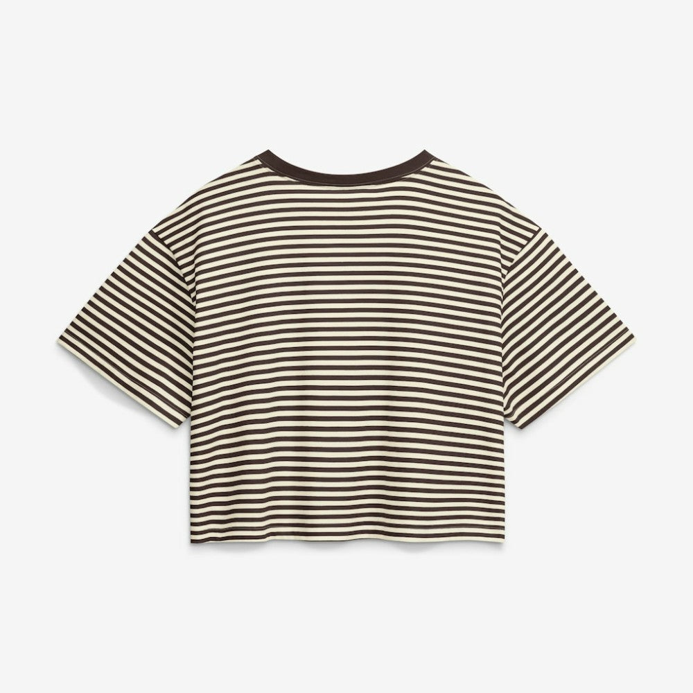 Brown/Cream San Diego Padres Nike Women's Cooperstown Collection Striped Cropped T-Shirt