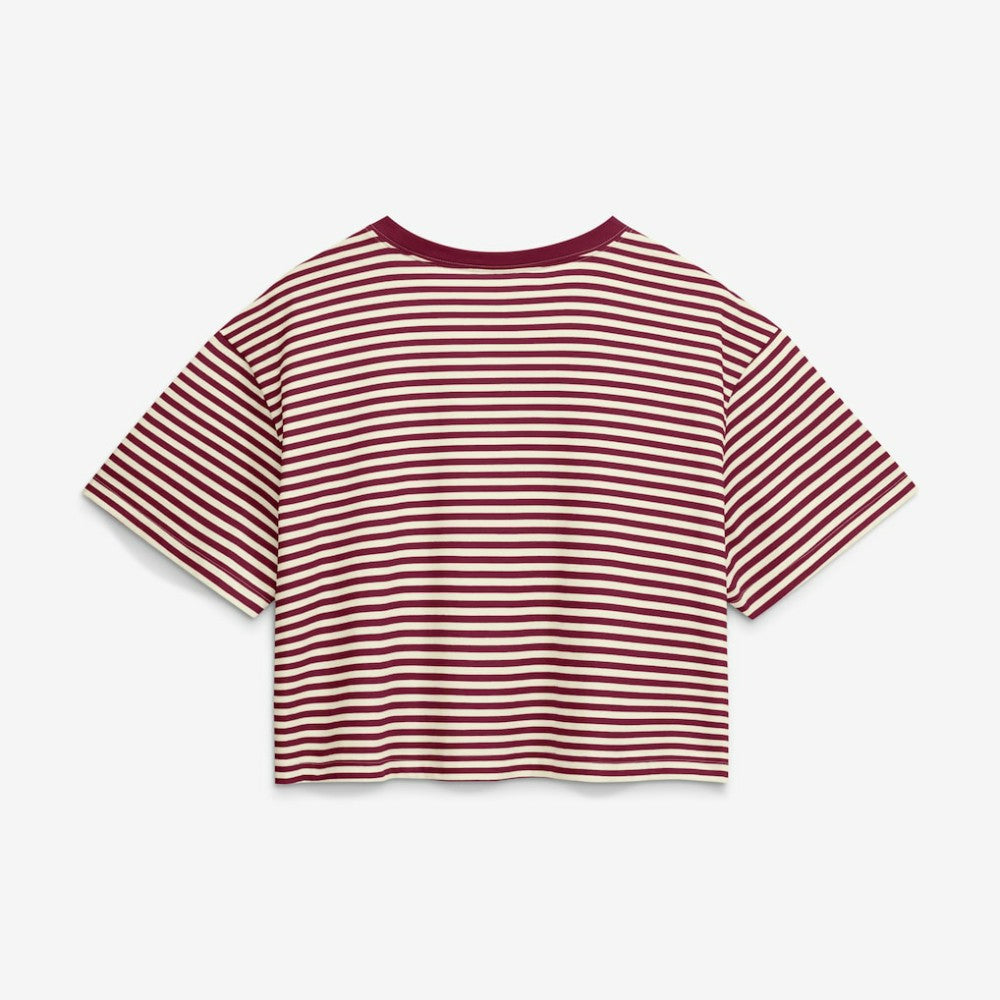 Burgundy/Cream Philadelphia Phillies Nike Women's Cooperstown Collection Striped Cropped T-Shirt