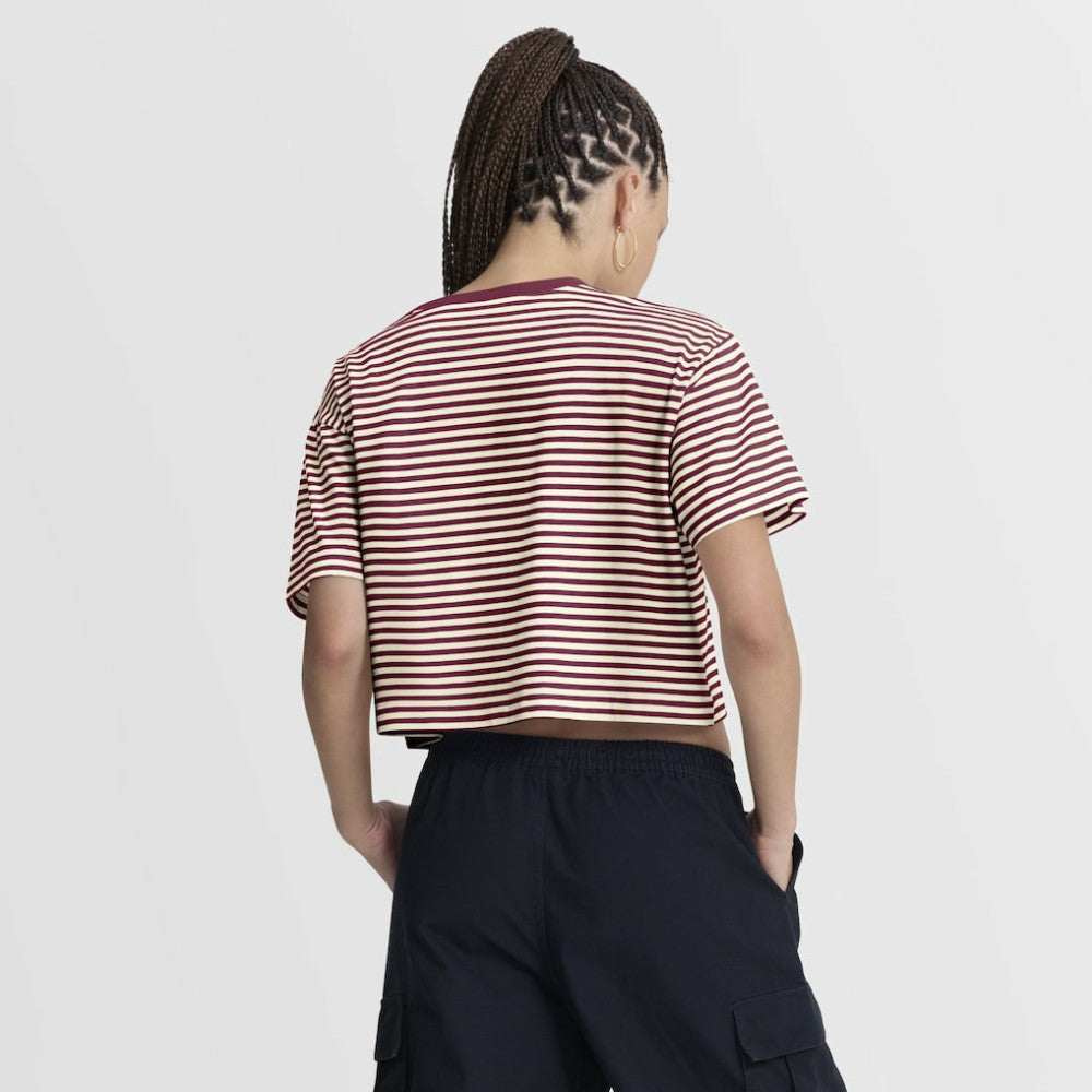 Burgundy/Cream Philadelphia Phillies Nike Women's Cooperstown Collection Striped Cropped T-Shirt
