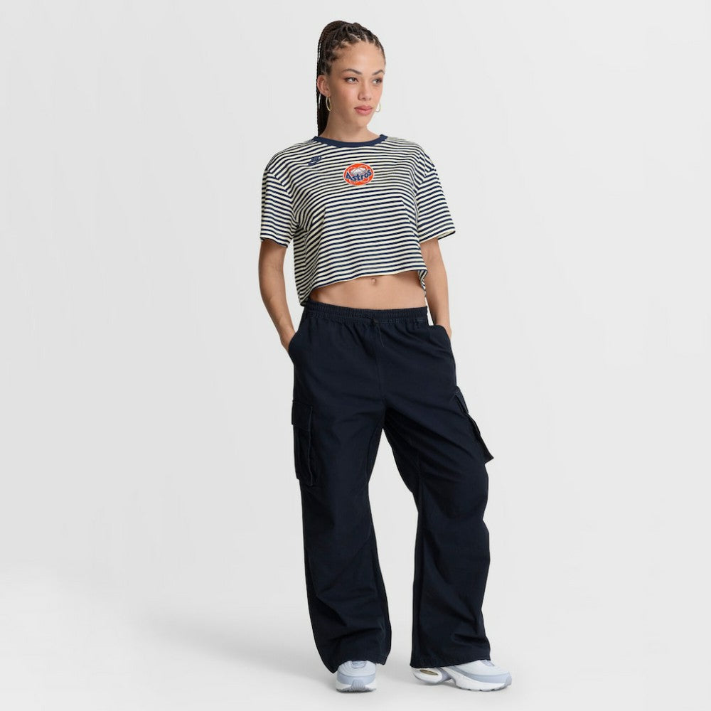 Navy/Cream Houston Astros Nike Women's Cooperstown Collection Striped Cropped T-Shirt