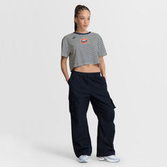 Navy/Cream Houston Astros Nike Women's Cooperstown Collection Striped Cropped T-Shirt