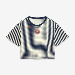 Navy/Cream Houston Astros Nike Women's Cooperstown Collection Striped Cropped T-Shirt