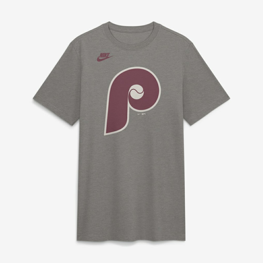 Heather Charcoal Philadelphia Phillies Nike Cooperstown Logo Tri-Blend T-Shirt