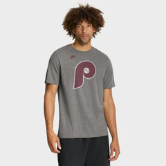 Heather Charcoal Philadelphia Phillies Nike Cooperstown Logo Tri-Blend T-Shirt