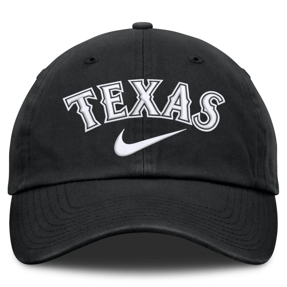 Black Texas Rangers Nike Primetime Club Adjustable Hat