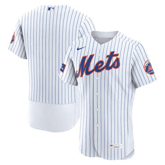 White New York Mets Nike Home Sponsor Patch Authentic Jersey