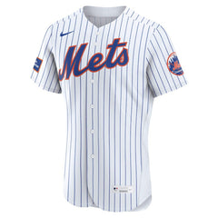 White New York Mets Nike Home Sponsor Patch Authentic Jersey