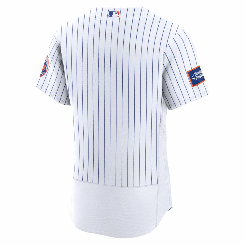 White New York Mets Nike Home Sponsor Patch Authentic Jersey