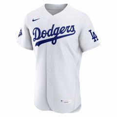 White Los Angeles Dodgers Nike Home Sponsor Patch Authentic Jersey