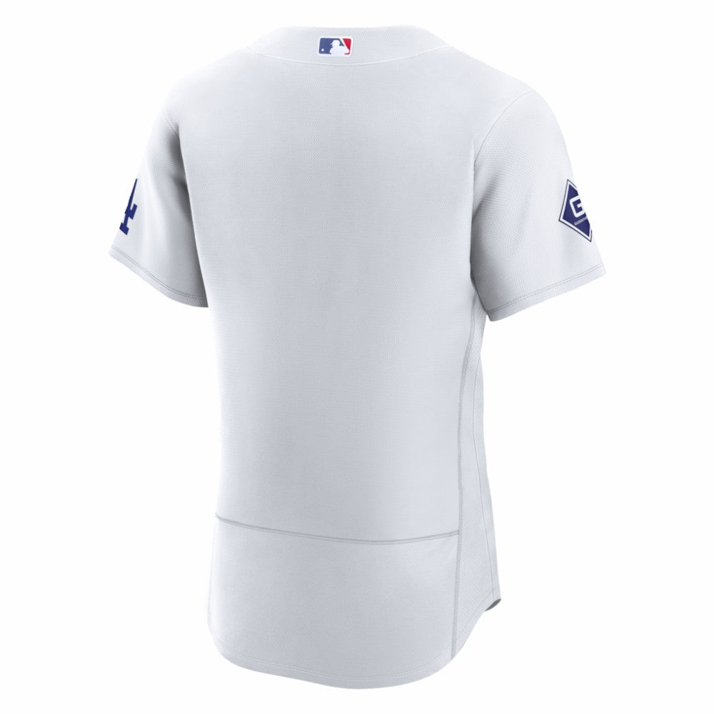 White Los Angeles Dodgers Nike Home Sponsor Patch Authentic Jersey