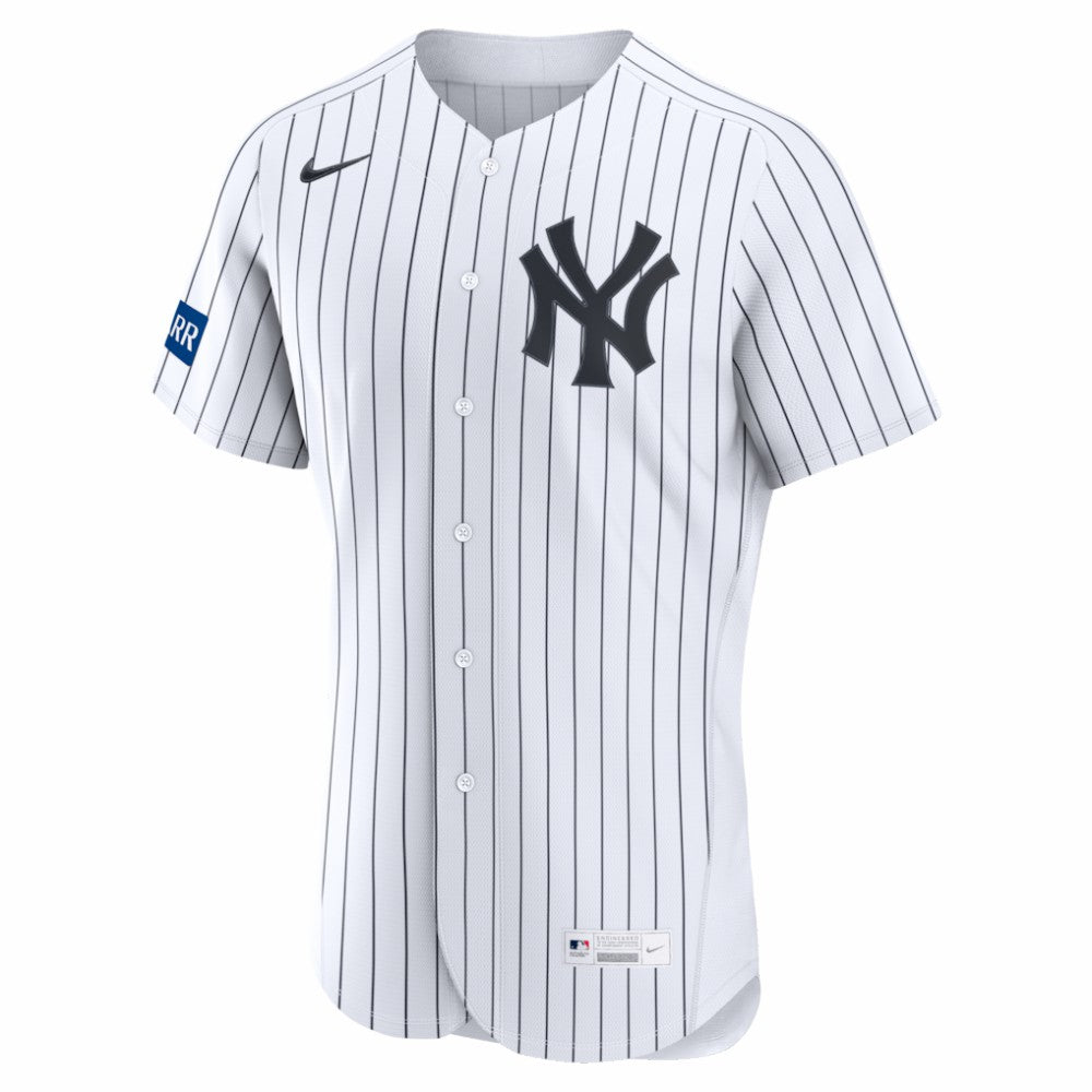 White New York Yankees Nike Home Sponsor Patch Authentic Jersey