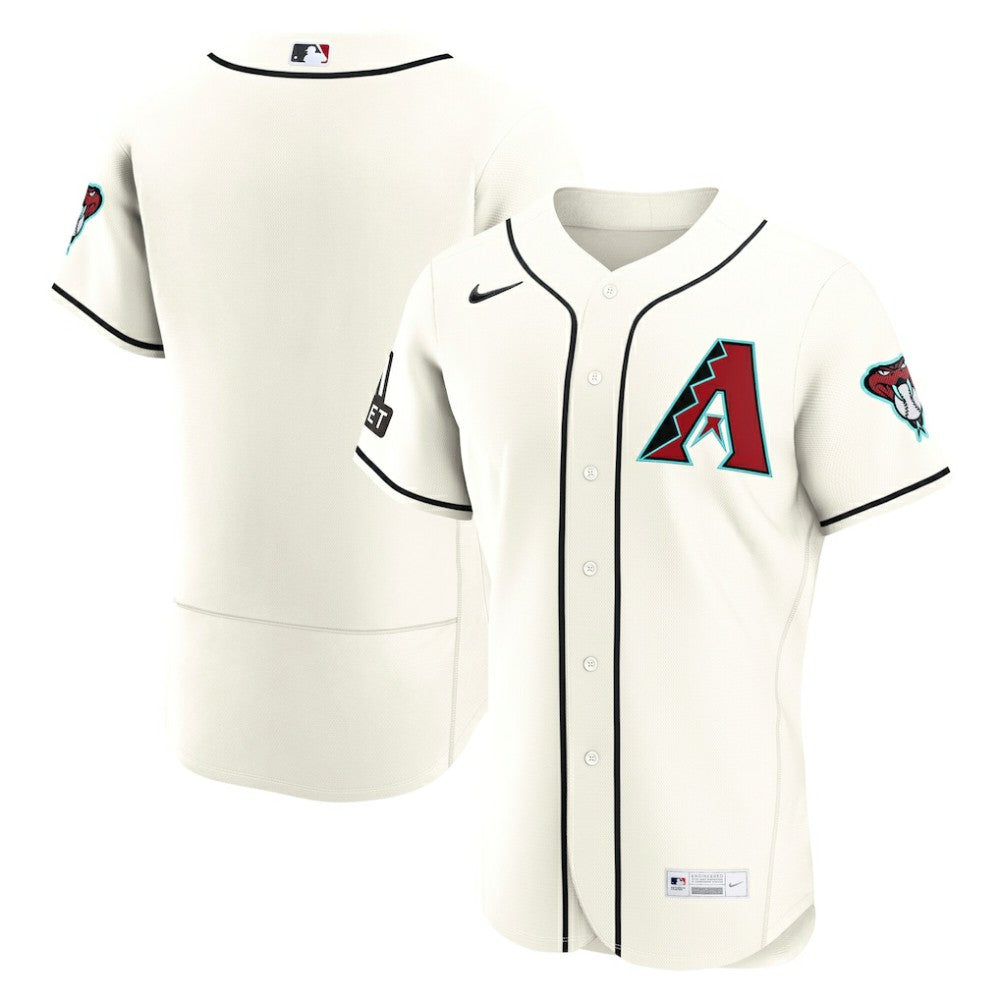 Cream Arizona Diamondbacks Nike Home Sponsor Patch Authentic Jersey