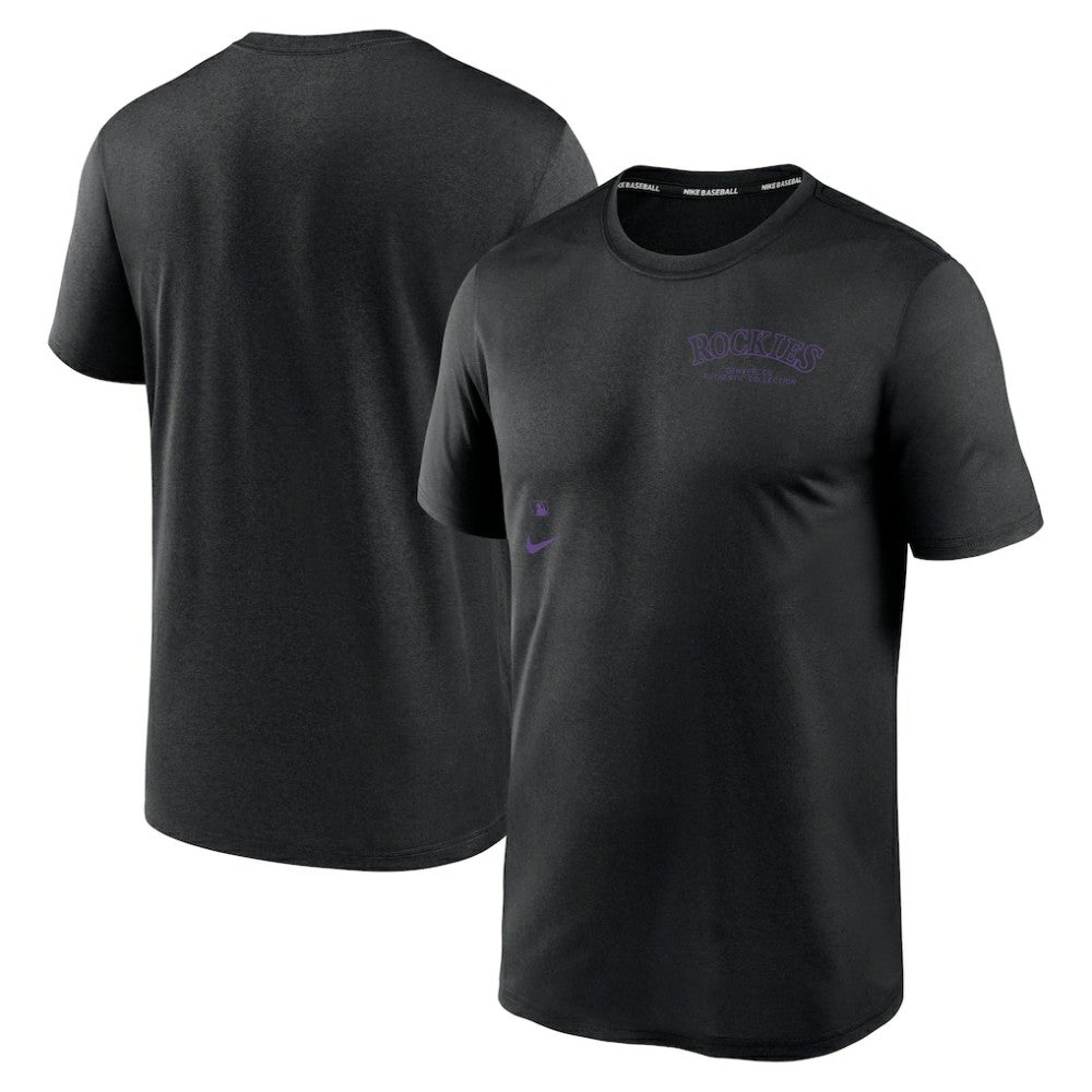 Black Colorado Rockies Nike Authentic Collection Early Work Tri-Blend Performance T-Shirt