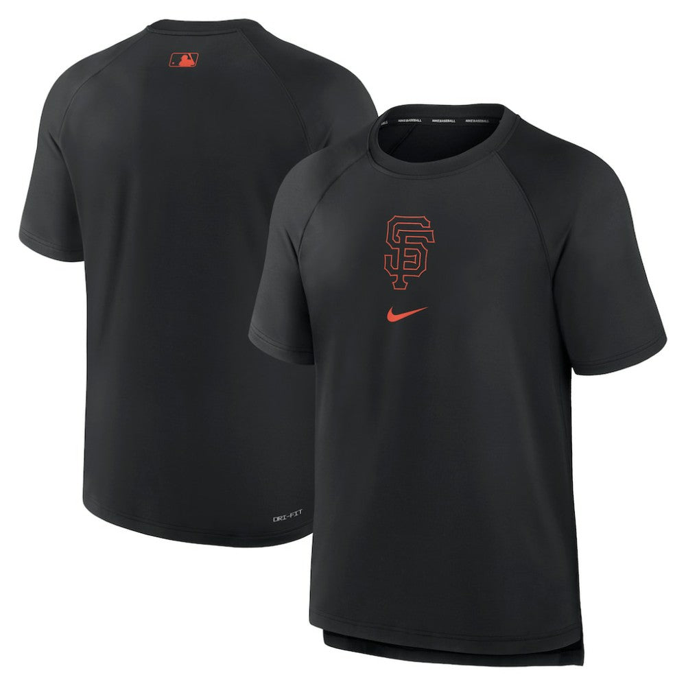 Black San Francisco Giants Nike Authentic Collection Pregame Raglan Performance T-Shirt
