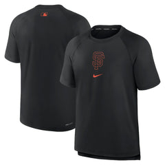 Black San Francisco Giants Nike Authentic Collection Pregame Raglan Performance T-Shirt