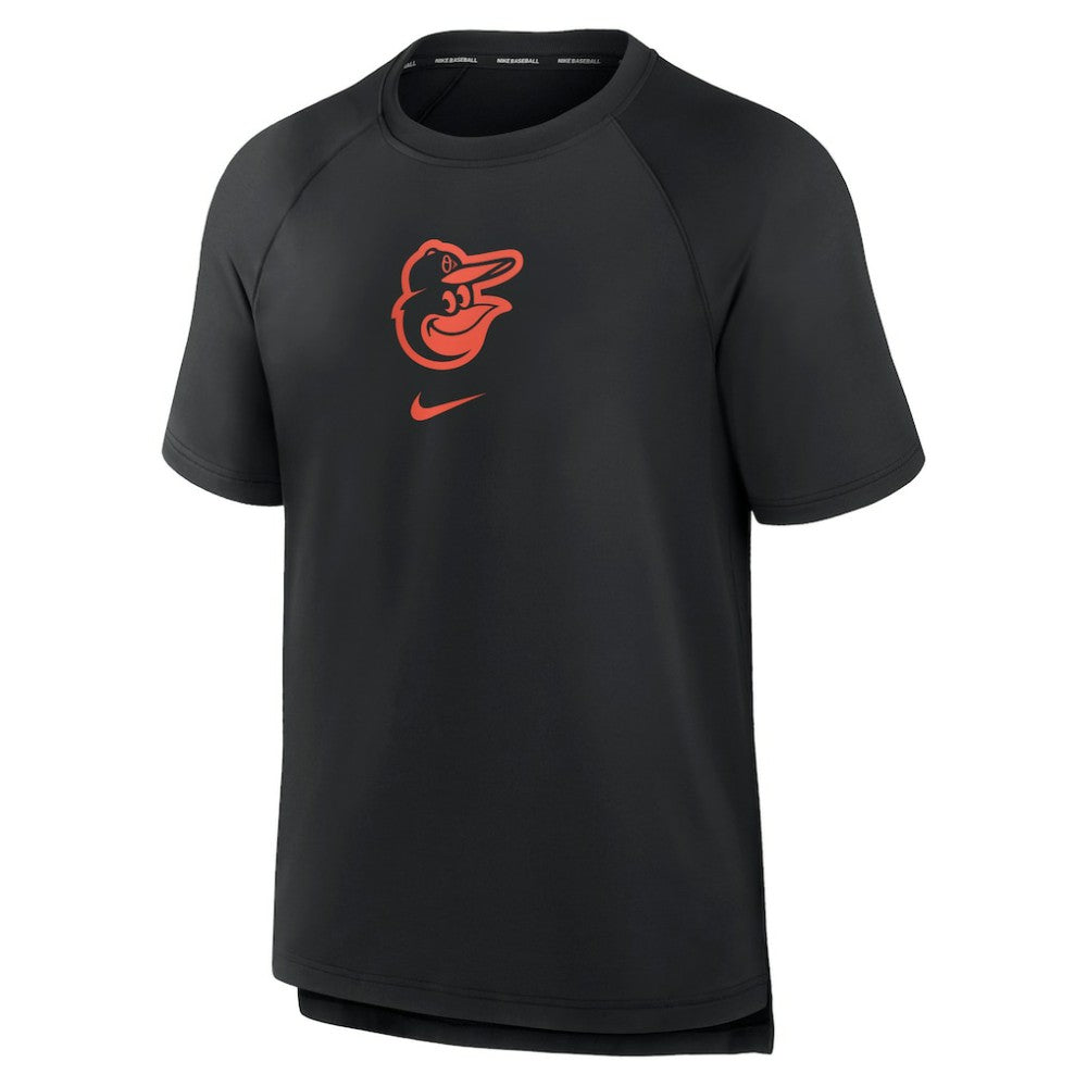 Black Baltimore Orioles Nike Authentic Collection Pregame Raglan Performance T-Shirt