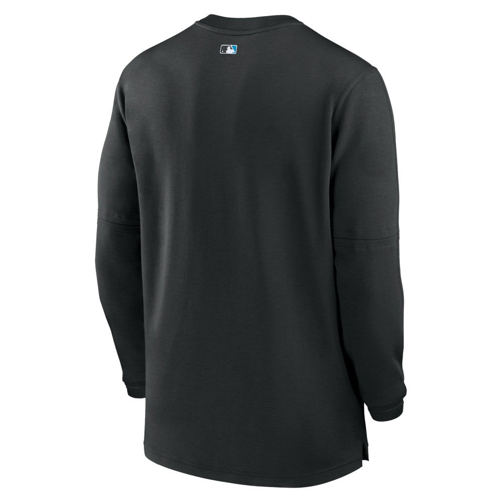 Black Miami Marlins Nike Authentic Collection Game Time Performance Quarter-Zip Top