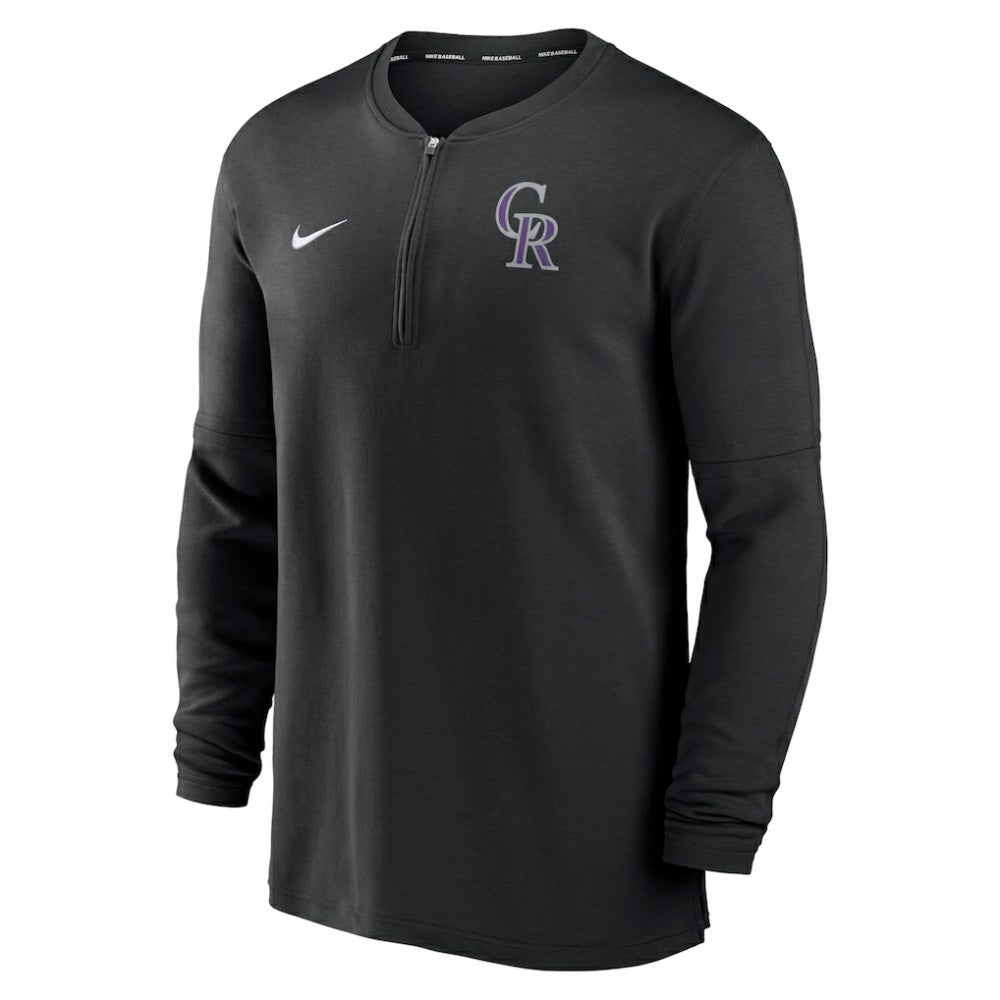 Black Colorado Rockies Nike Authentic Collection Game Time Performance Quarter-Zip Top