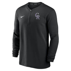 Black Colorado Rockies Nike Authentic Collection Game Time Performance Quarter-Zip Top