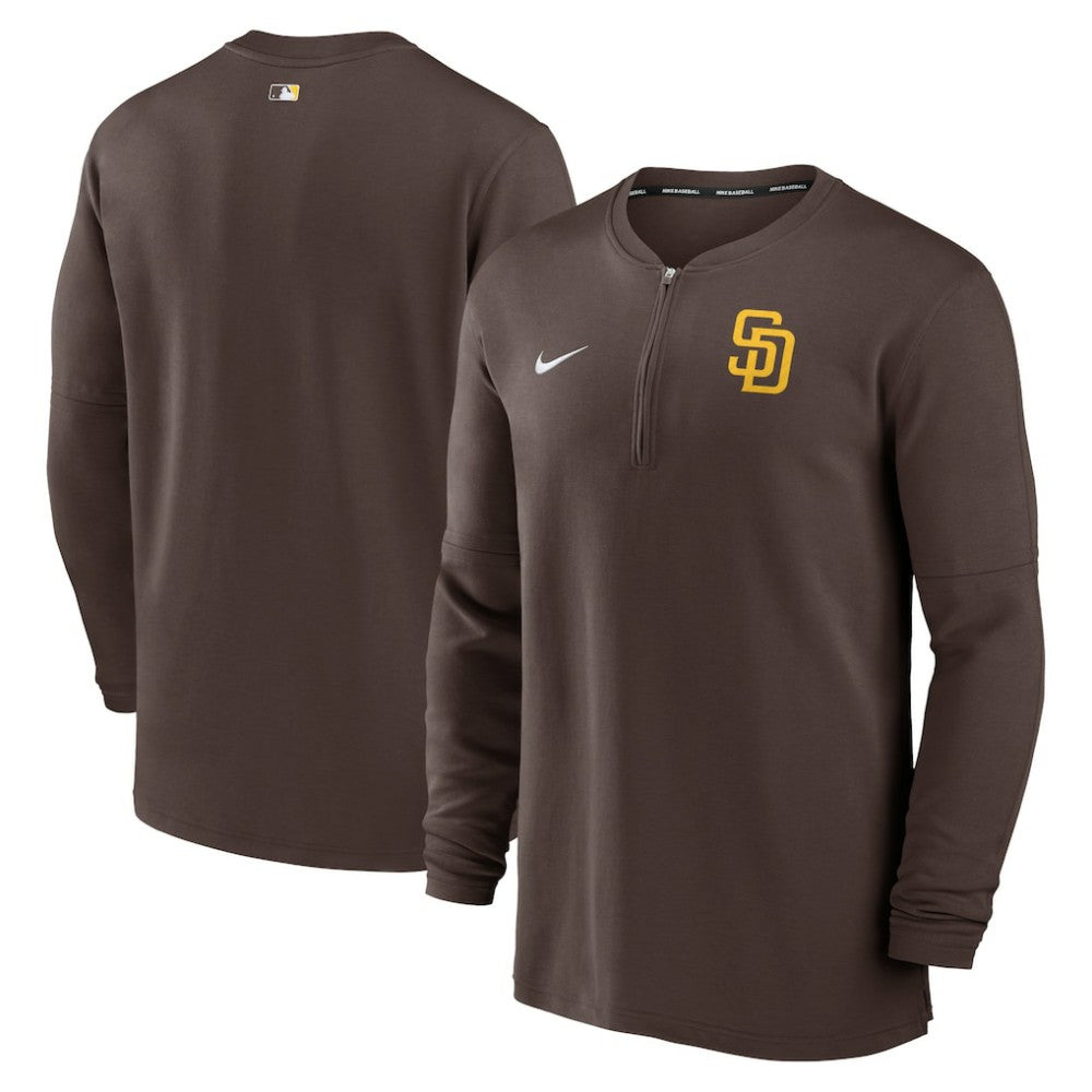 Brown San Diego Padres Nike Authentic Collection Game Time Performance Quarter-Zip Top